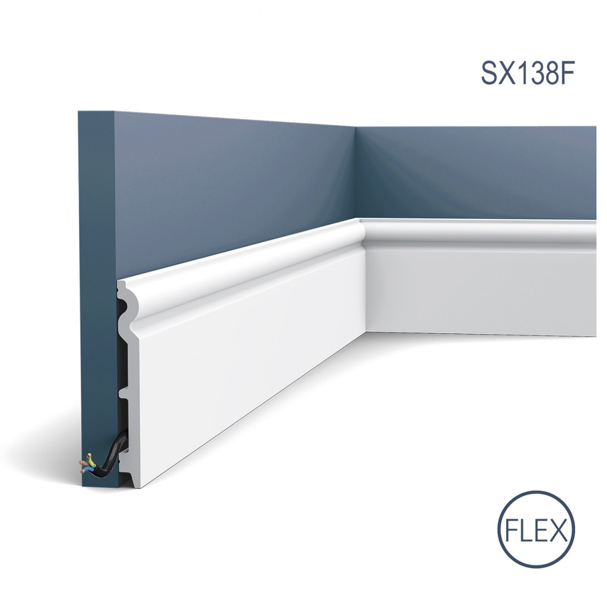 Plinta Flex Axxent SX138F, Dimensiuni: 200 X 1.5 X 13.8 cm, Orac Decor, Plinte decorative, Profile Decorative