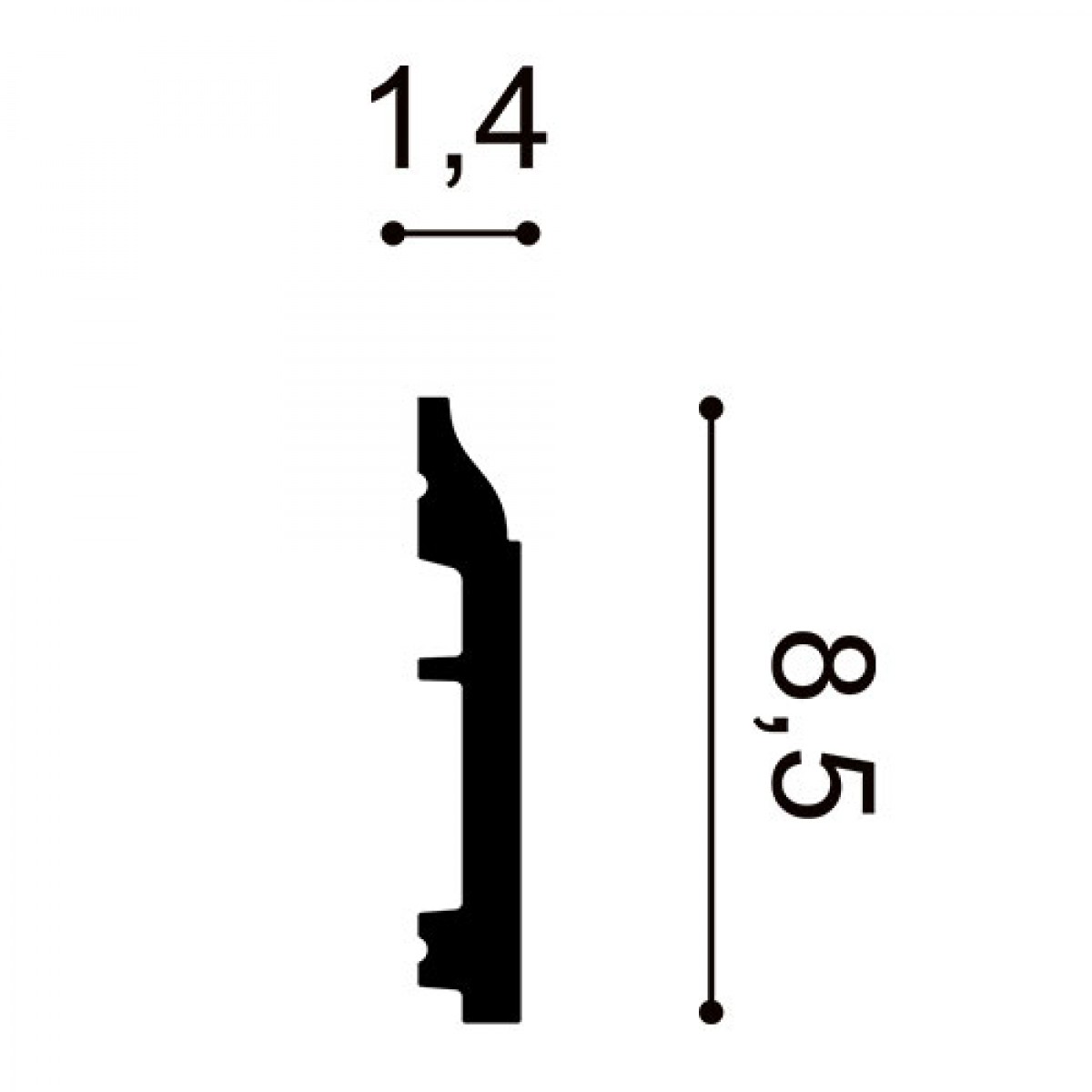 Plinta Axxent SX172, Dimensiuni: 200 X 8.5 X 1.4 cm, Orac Decor, Plinte decorative, Profile Decorative 