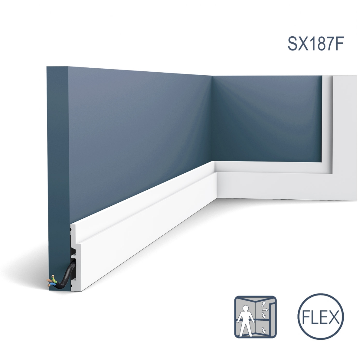 Plinta Flex Modern SX187F, Dimensiuni: 200 X 1.2 X 7.5 cm, Orac Decor
