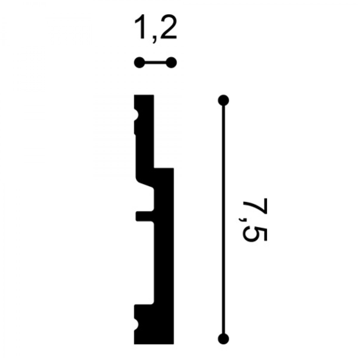 Plinta Modern SX187, Dimensiuni: 200 X 1.2 X 7.5 cm, Orac Decor, Plinte decorative, Profile Decorative