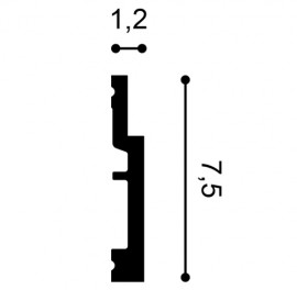 Plinta Modern SX187, Dimensiuni: 200 X 1.2 X 7.5 cm, Orac Decor