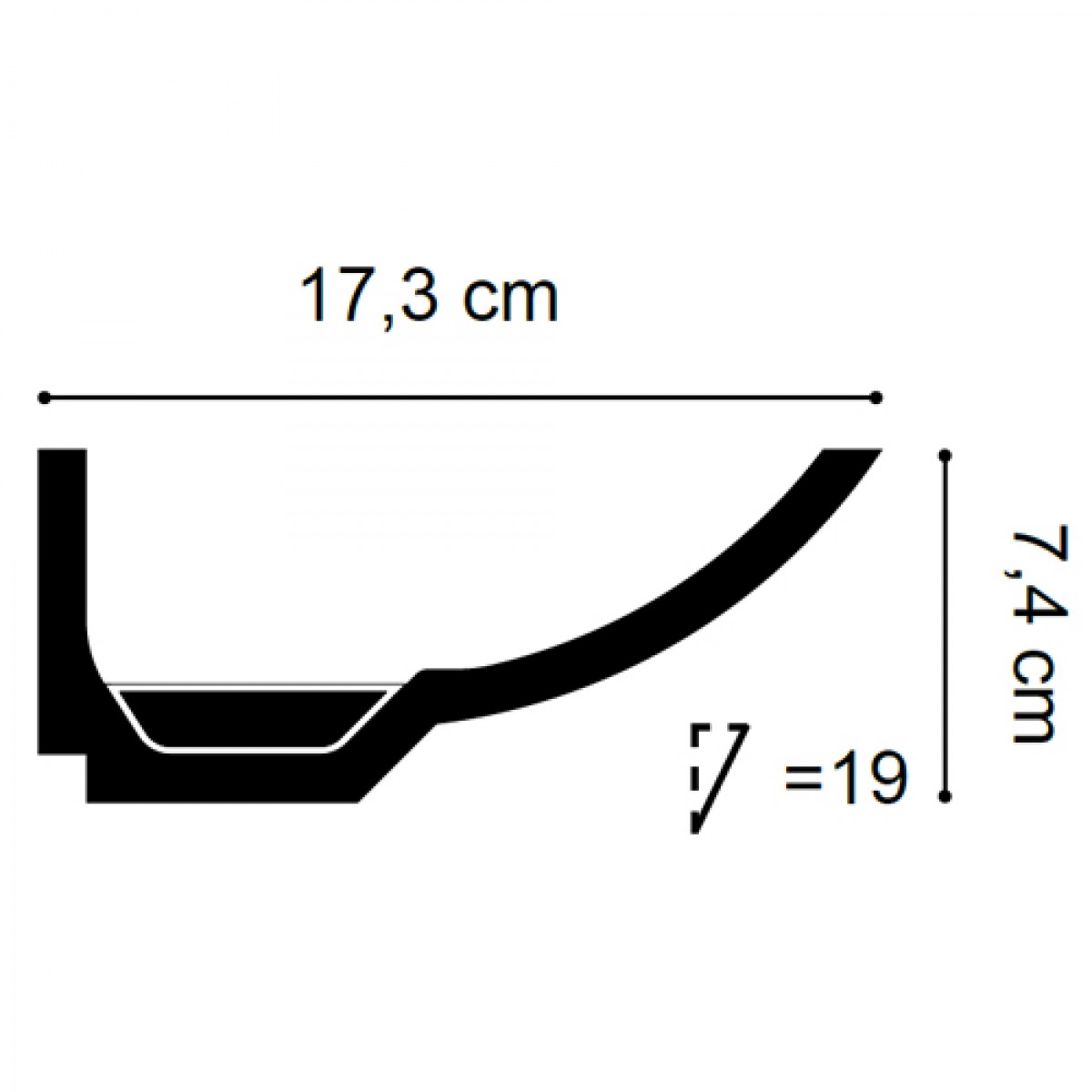 Cornisa Luxxus C351, Dimensiuni: 200 X 7.4 X 17.3 cm, Orac Decor