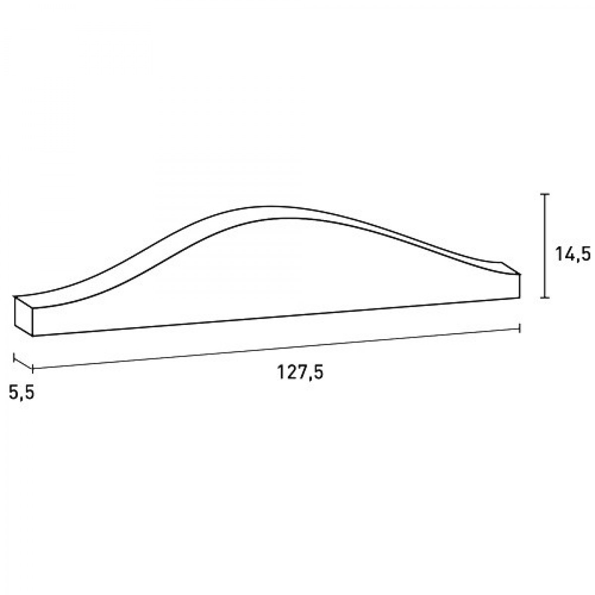 Fronton Luxxus D400, Dimensiuni: 127.5 X 14.7 X 5.9 cm, Orac Decor