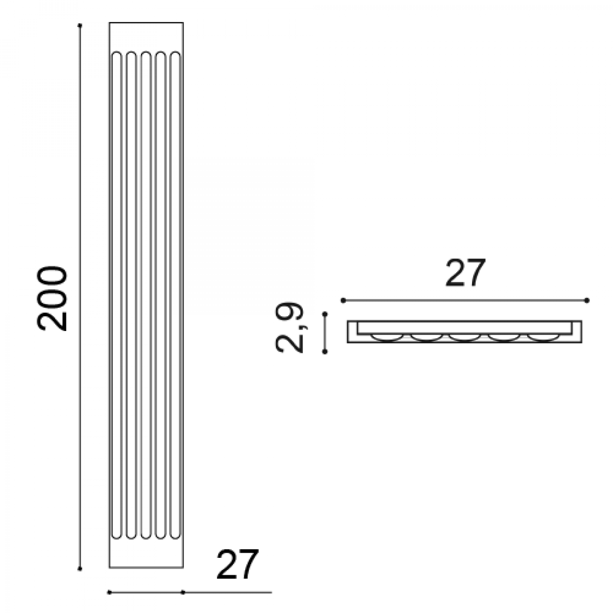 Pilastru Luxxus K250, Dimensiuni: 27 X 2.9 X 200 cm, Orac Decor