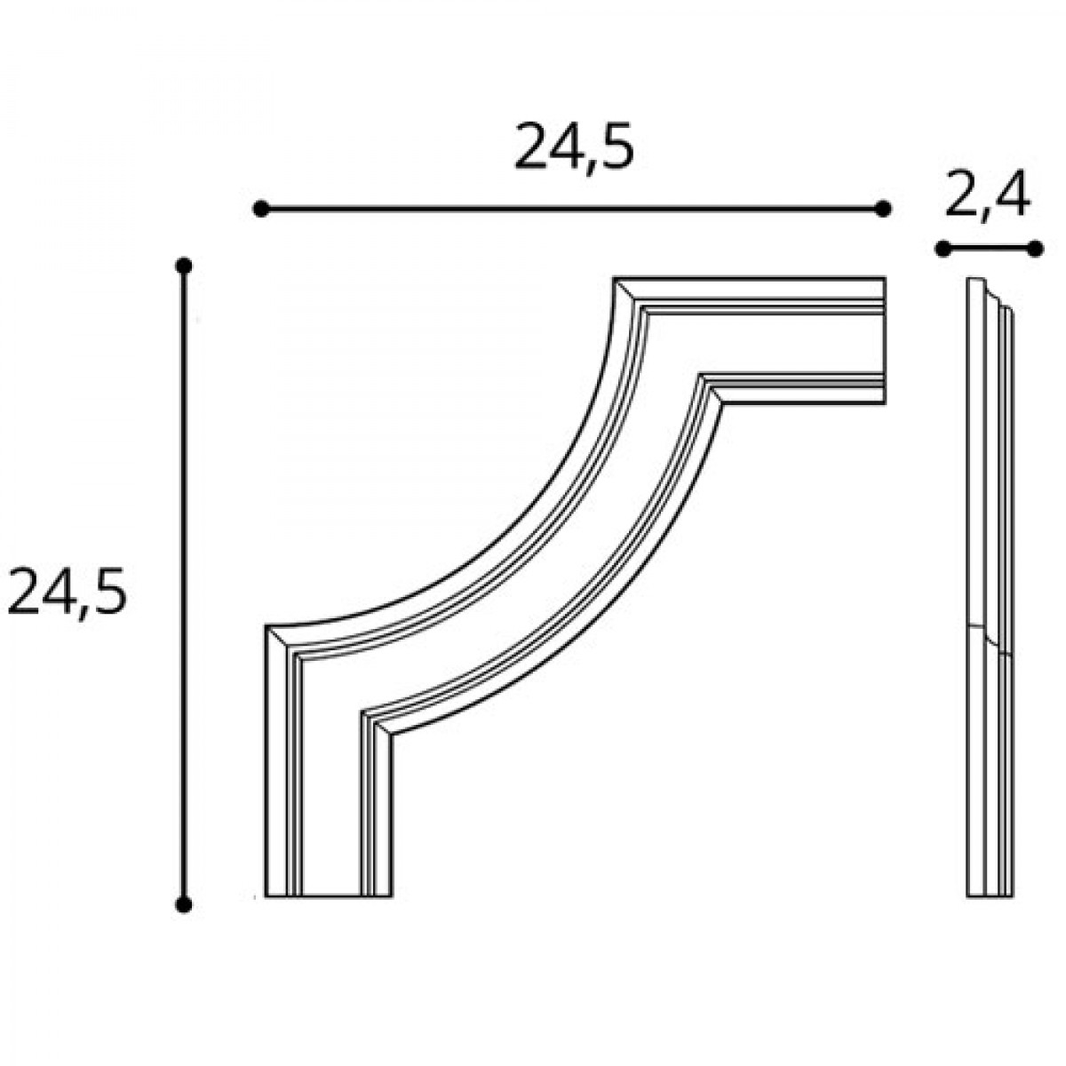 Coltar Pentru P1020 Luxxus P101A, Dimensiuni: 24.5 X 24.5 X 2.4 cm, Orac Decor