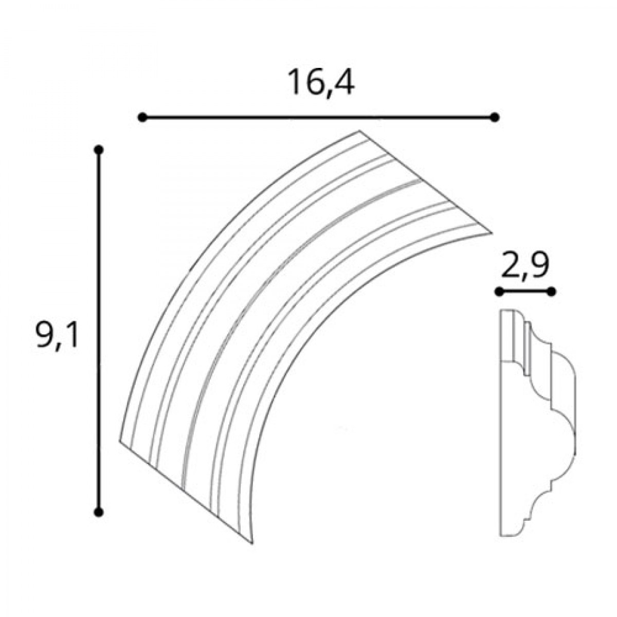 Coltar Pentru P4020A Luxxus P4020A, Dimensiuni: 16.4 X 9.1 X 2.9 cm, Orac Decor