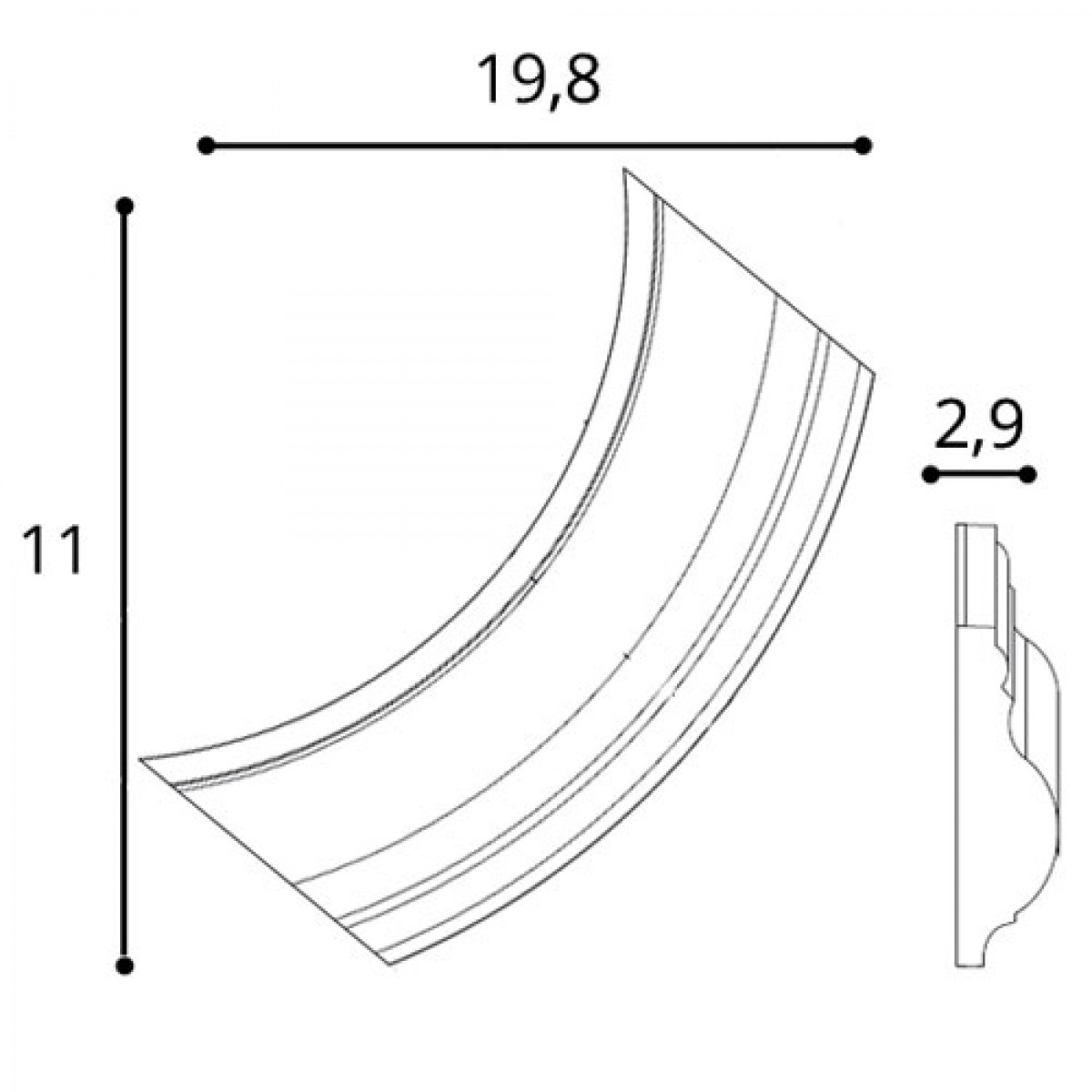 Coltar Pentru P8020 Luxxus P801C, Dimensiuni: 19.8 X 11 X 2.6 cm, Orac Decor