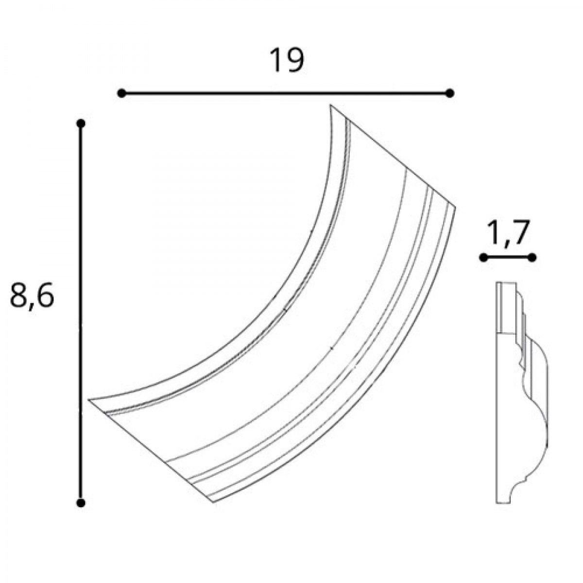 Coltar Pentru P8030 Luxxus P8030C, Dimensiuni: 19 X 8.6 X 1.7 cm, Orac Decor