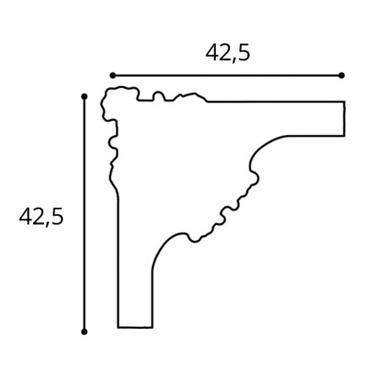 Coltar Pentru P3020 Luxxus P3020A, Dimensiuni: 42.5 X 42.5 X 4 cm, Orac Decor