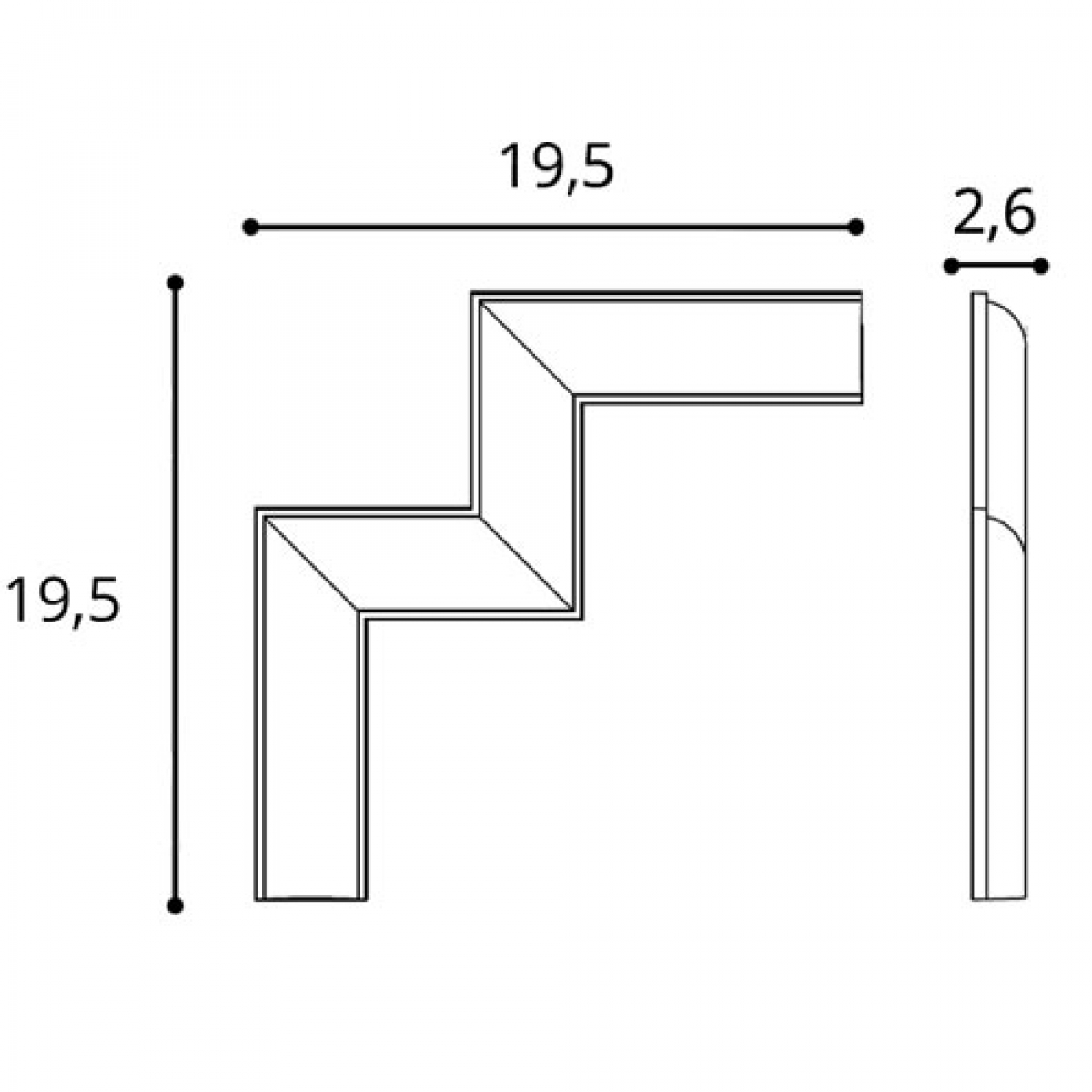 Coltar Pentru P2020 Luxxus P201A, Dimensiuni: 19.5 X 19.5 X 2.6 cm, Orac Decor