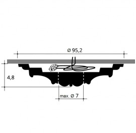 Rozeta Luxxus R64, Dimensiuni: diam. 95,2 cm (H: 4,8 cm), Orac Decor