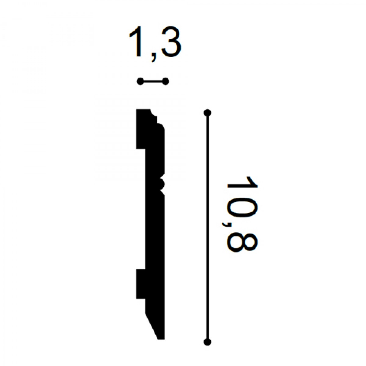 Plinta Luxxus SX105, Dimensiuni: 200 X 10.8 X 1.3 cm, Orac Decor
