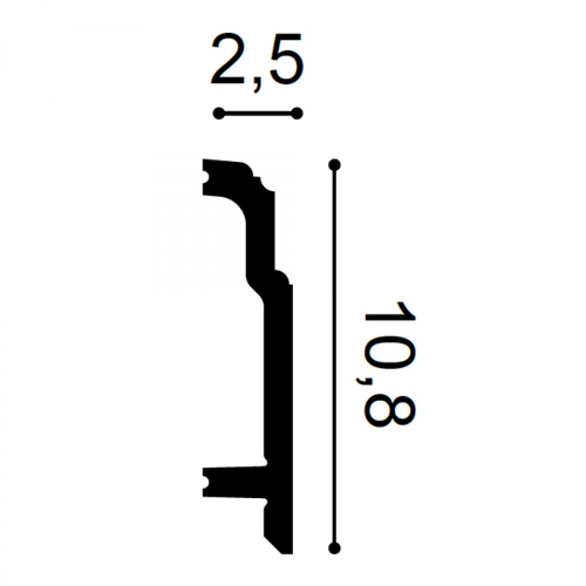 Plinta Flex Luxxus SX155F, Dimensiuni: 200 X 10.8 X 2.5 cm, Orac Decor