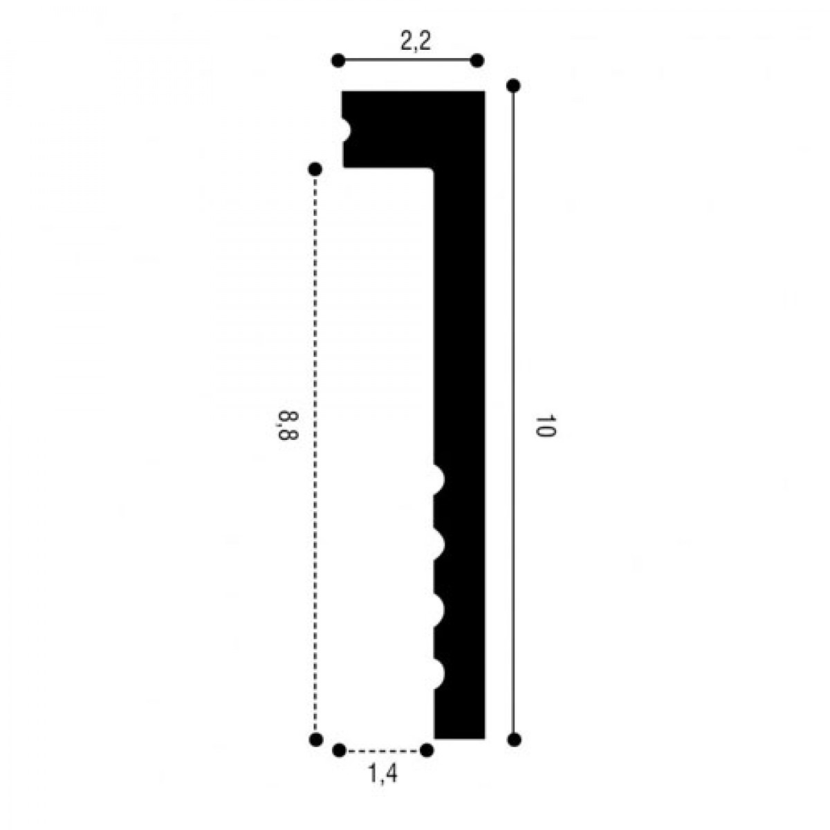 Plinta Axxent SX171, Dimensiuni: 200 X 10 X 2.2 cm, Orac Decor, Plinte decorative, Profile Decorative