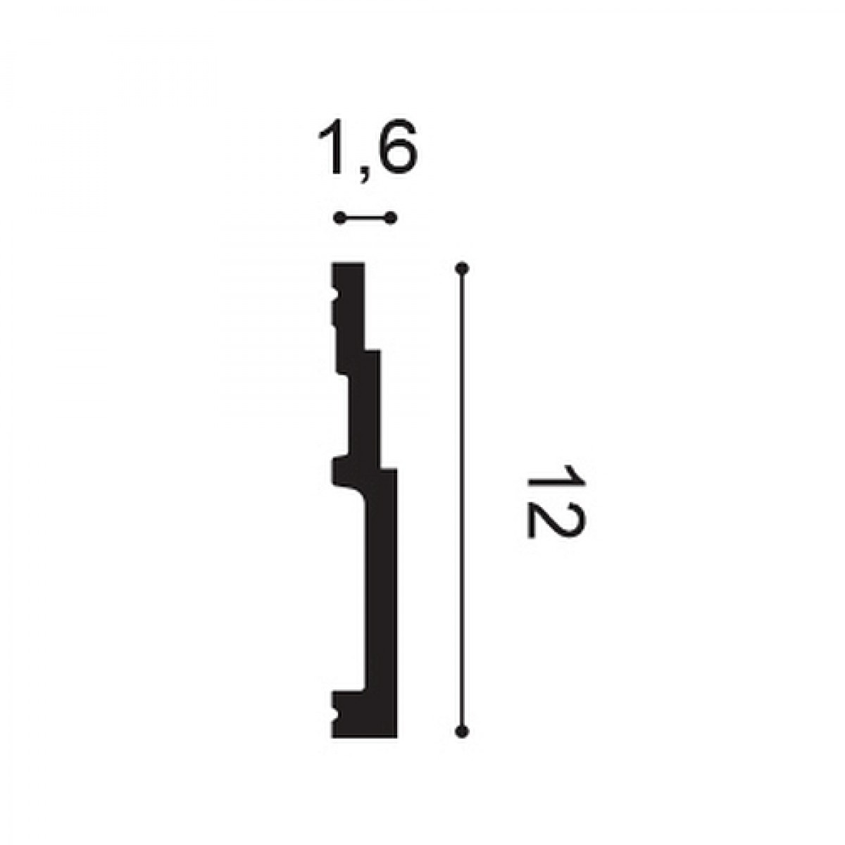 Plinta Modern SX180, Dimensiuni: 200 X 12 X 1.6 cm, Orac Decor