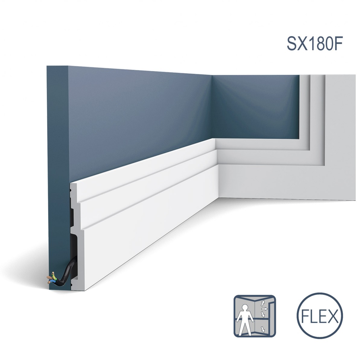 Plinta Flex Modern SX180F, Dimensiuni: 200 X 12 X 1.6 cm, Orac Decor