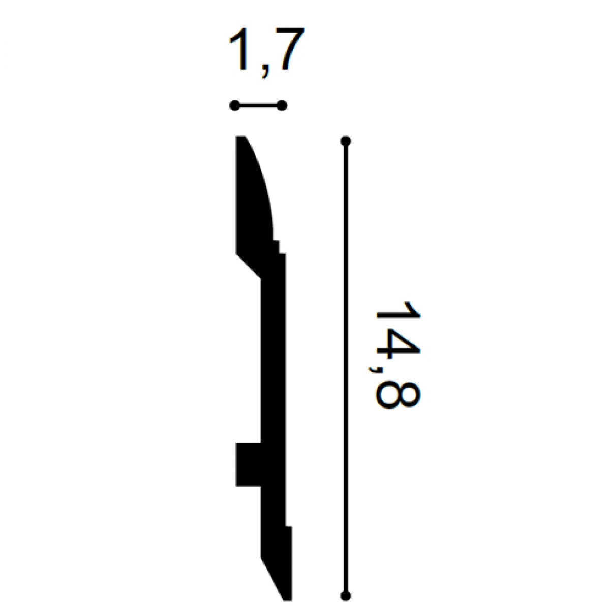 Plinta Flex Luxxus SX104F, Dimensiuni: 200 X 14.8 X 1.7 cm, Orac Decor