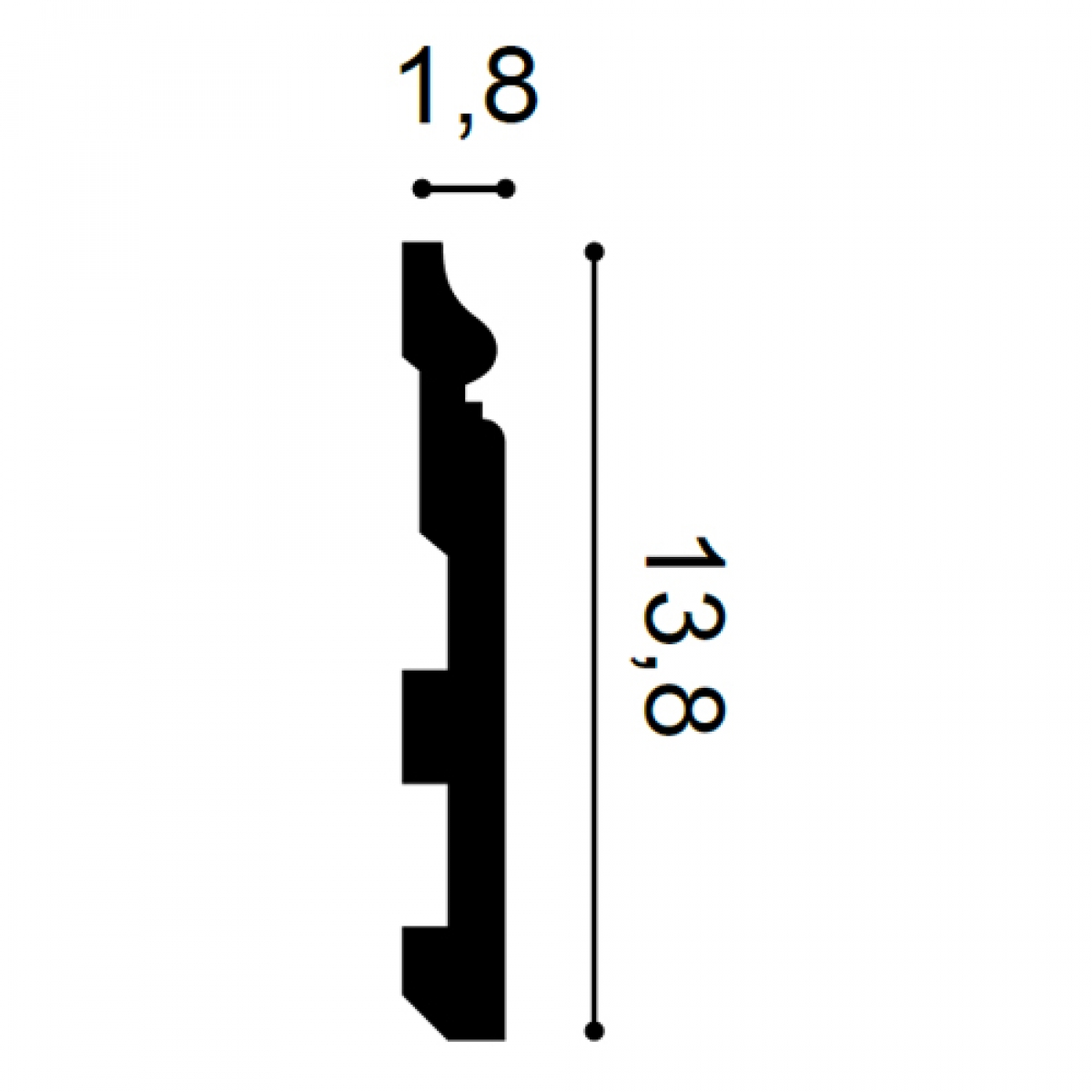 Plinta Flex Luxxus SX118F, Dimensiuni: 200 X 13.8 X 1.8 cm, Orac Decor