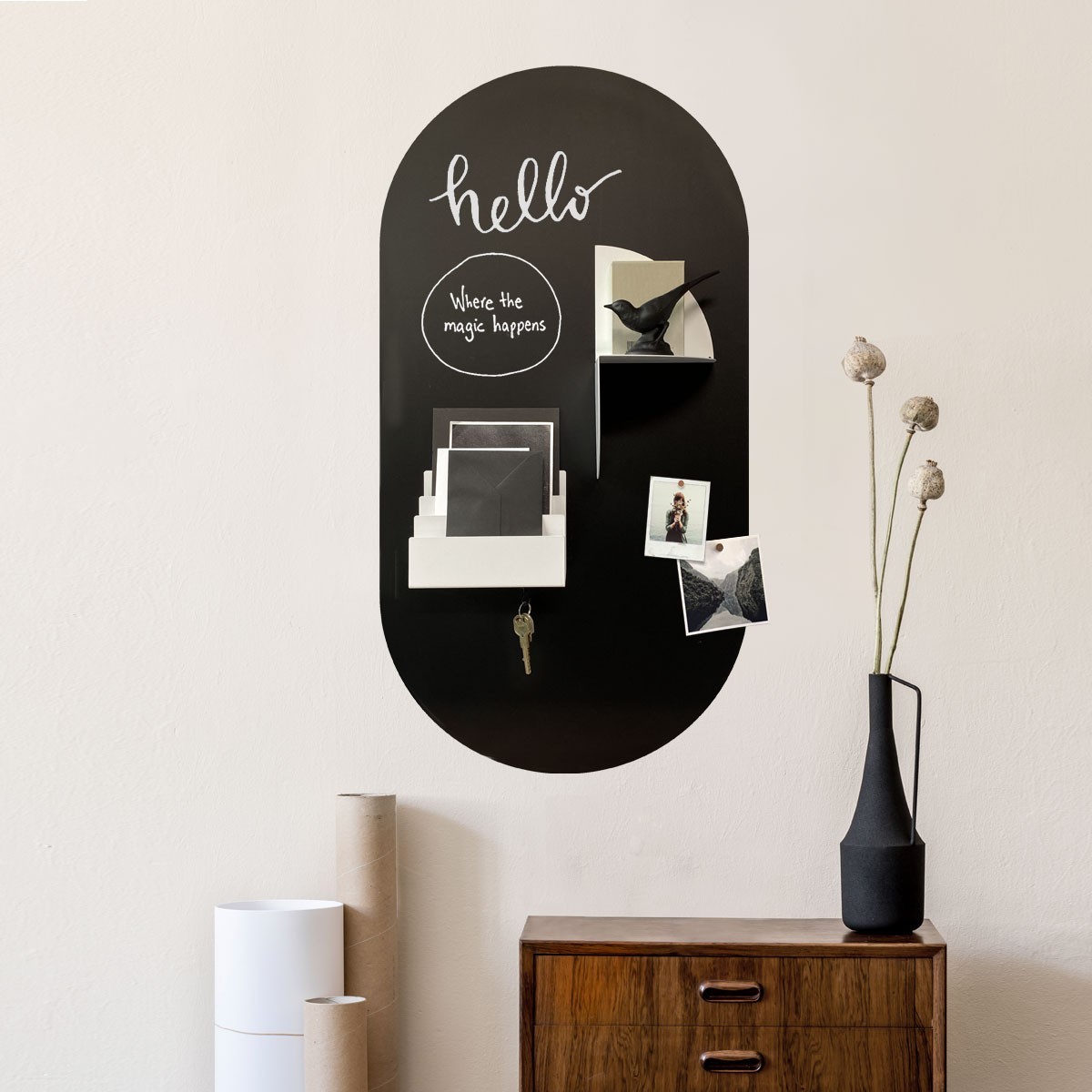 Suport metalic pentru ziare și reviste, Accesorii și decorațiuni, Tapet magnetic și vopsele