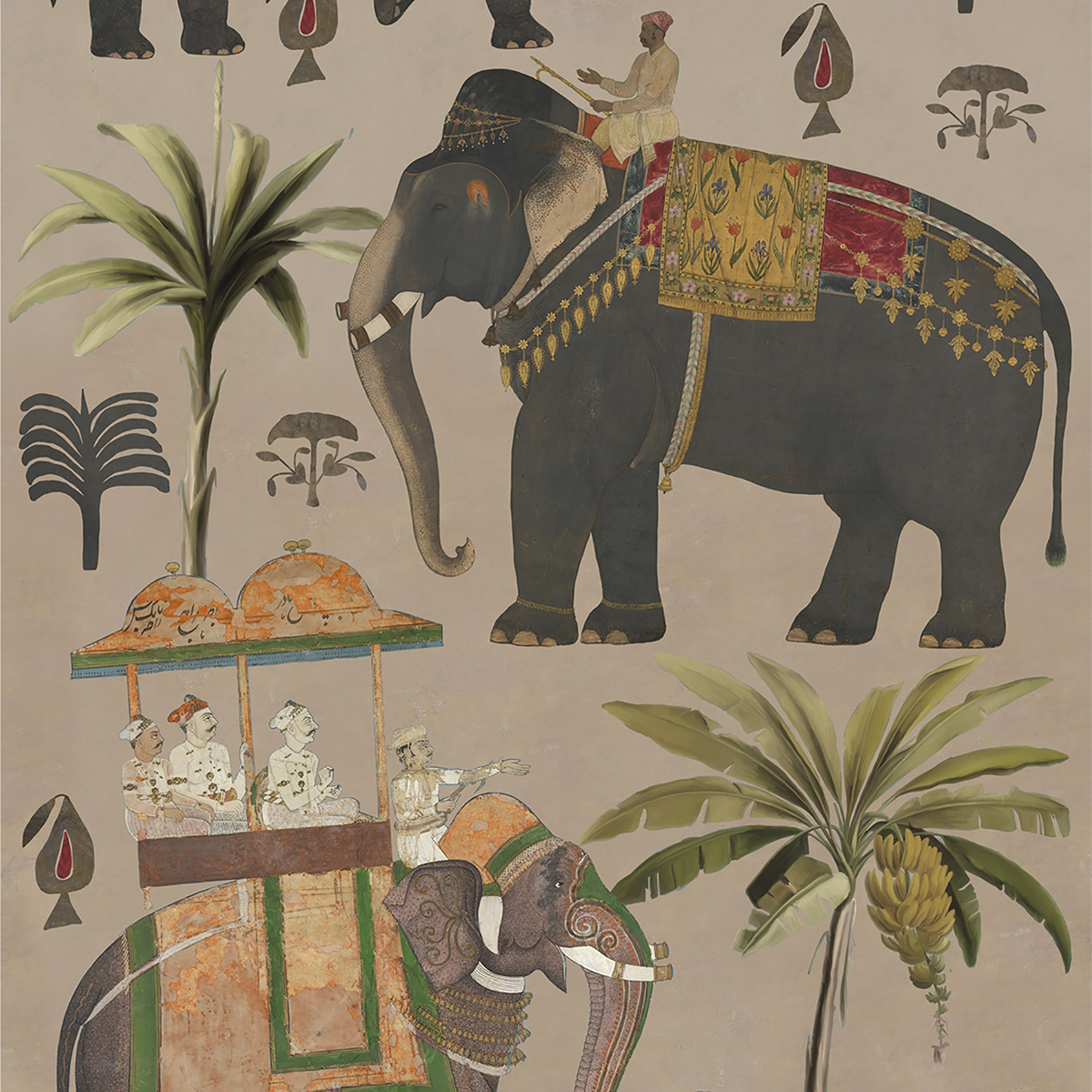 Tapet designer THE PROCESSION Taupe, MINDTHEGAP, Tapet Exclusivist