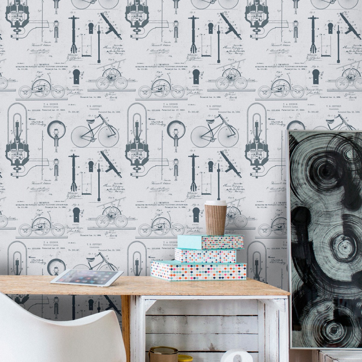 Tapet designer The Scientist Patents Gray, MINDTHEGAP