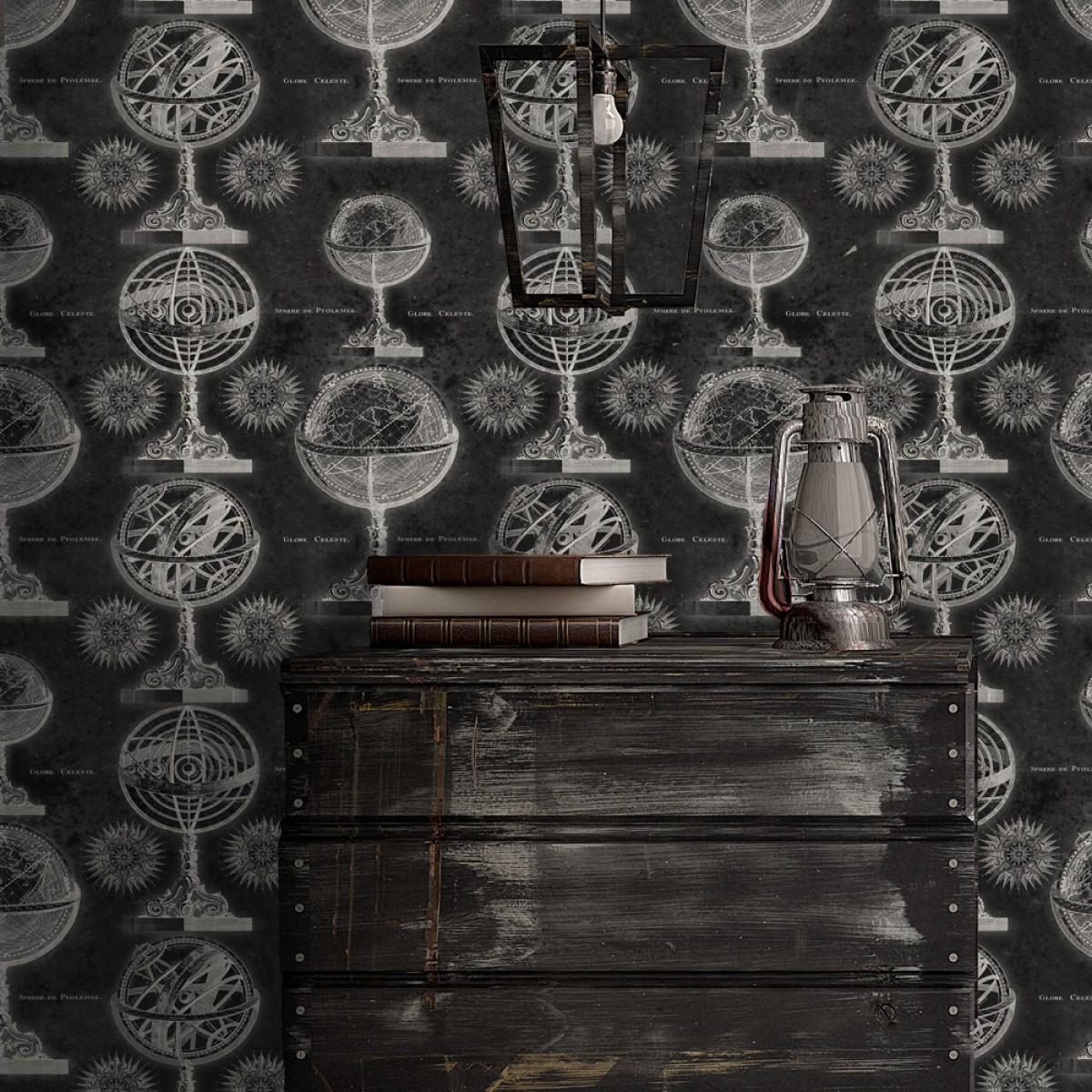 Tapet designer Discovery Armillary Black, MINDTHEGAP, Tapet Exclusivist, Tapet