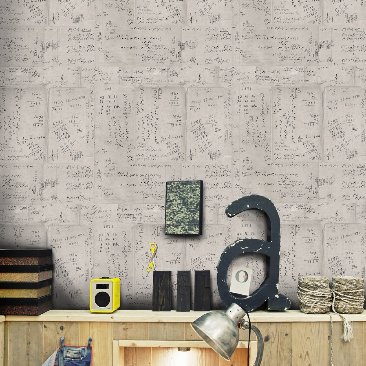 Tapet designer The Scientist Math Neutral, MINDTHEGAP