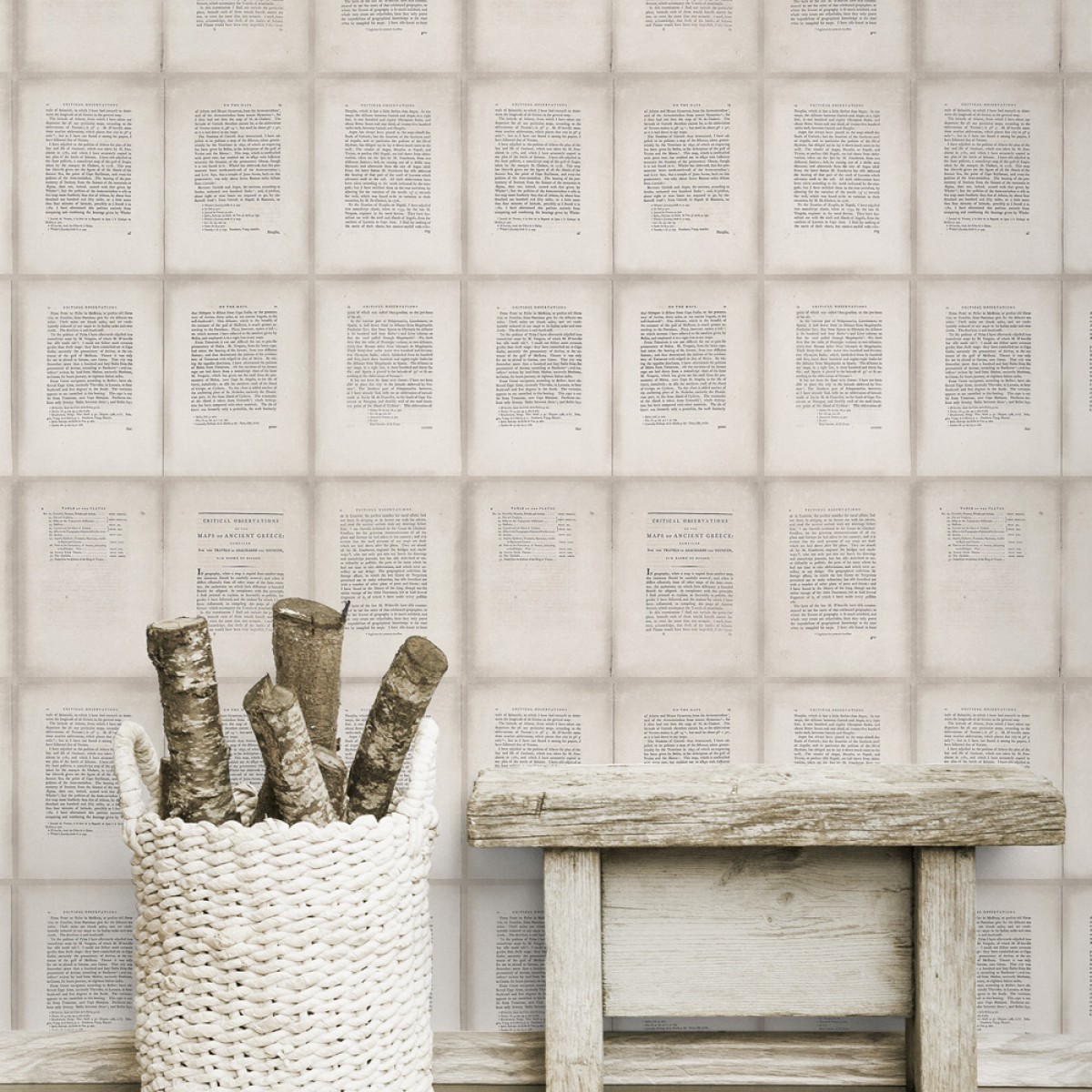 Tapet designer Readers Corner Inside Book Taupe, MINDTHEGAP