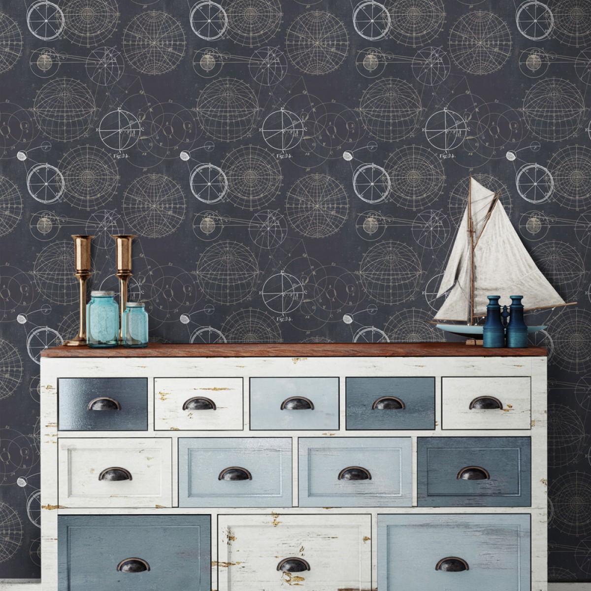 Tapet designer Discovery Astronomy Blue, MINDTHEGAP