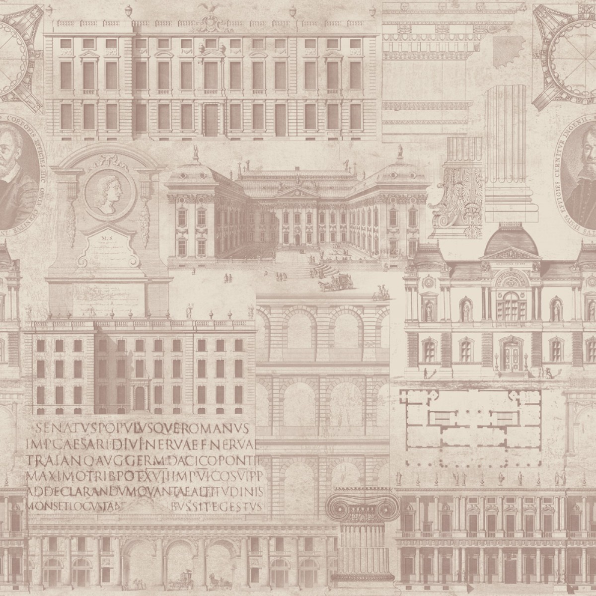 Tapet designer The Architect Vitruvius Taupe, MINDTHEGAP