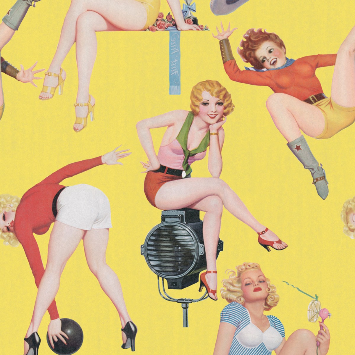 Tapet designer Retro Metro Pin-up Girls I, MINDTHEGAP, Tapet Exclusivist, Tapet