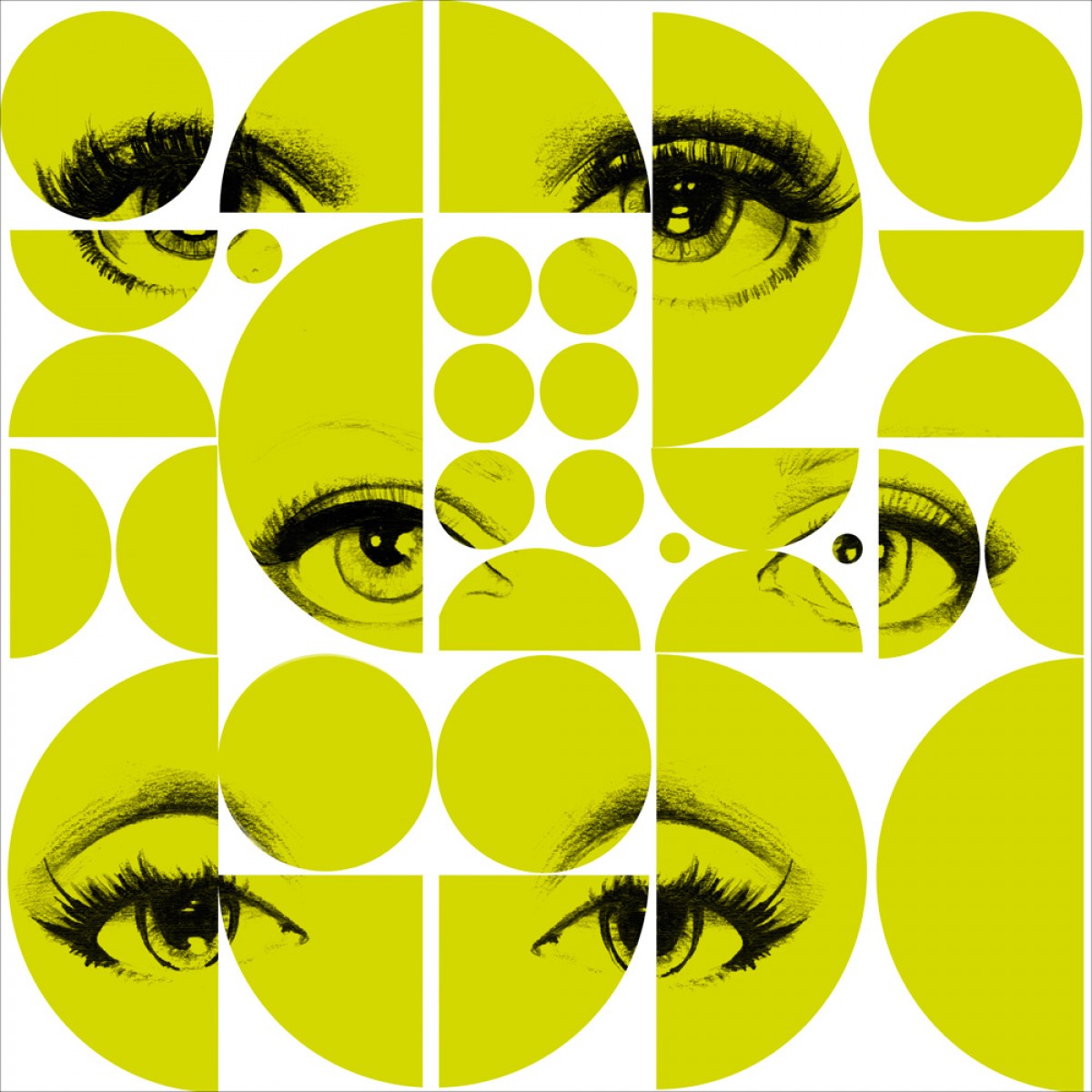 Tapet designer Illusions Eyes and circles lime, MINDTHEGAP