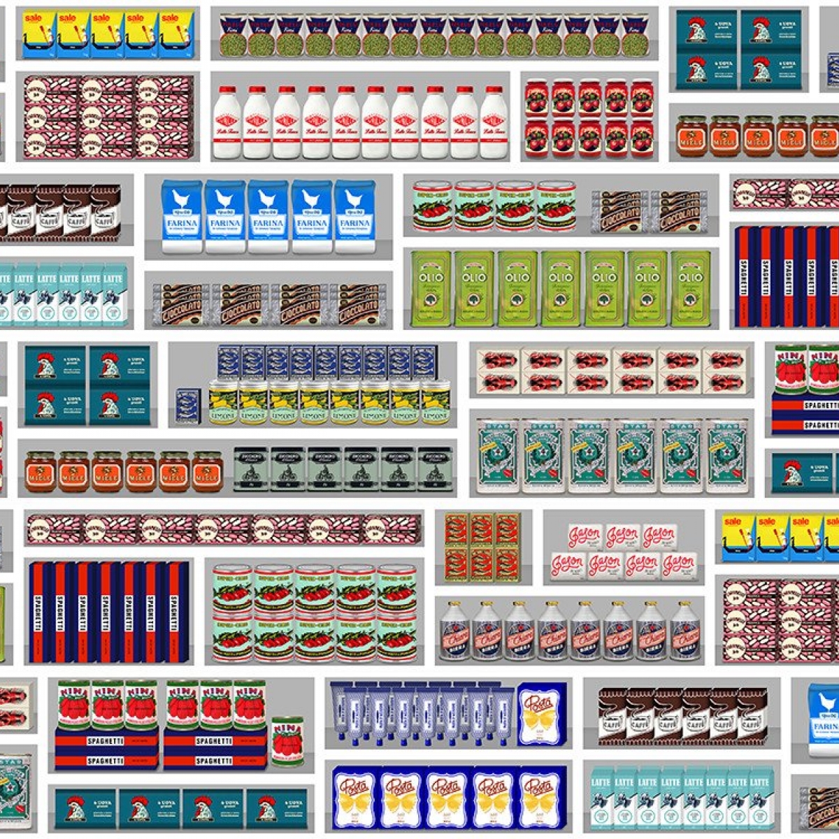 Tapet designer Supermarket by Paola Navone, PNO-09, NLXL, 4.9mp / rola