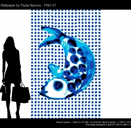 Tapet designer Fish and Dots by Paola Navone, PNO-01, NLXL, 4.8mp / model