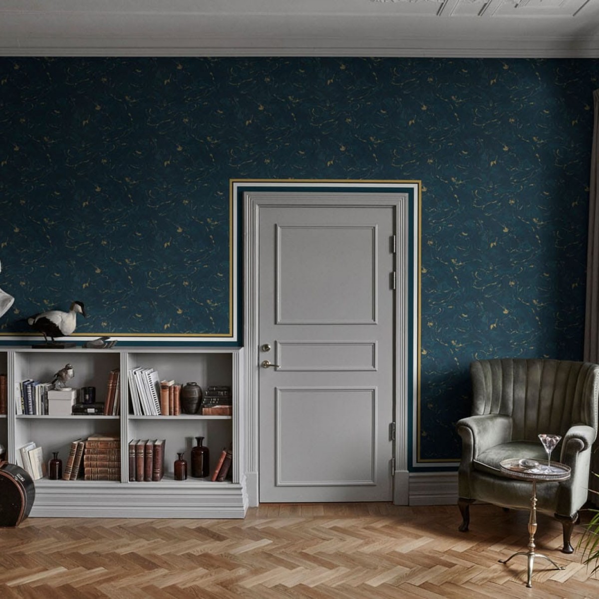 Tapet lavabil Marion Dark Blue, Sandberg, 5.3mp / rola, Tapet living
