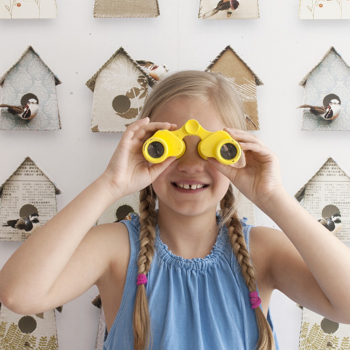 Tapet pentru copii Birdhouses - studio ditte