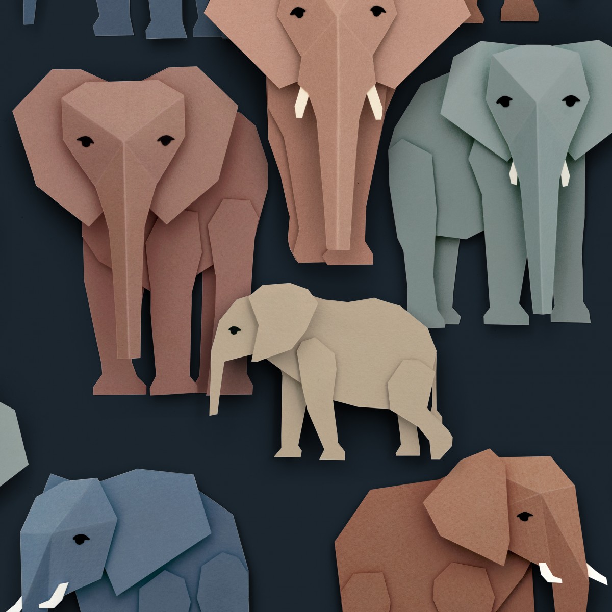 Tapet pentru copii Elephant - studio ditte, Tapet pentru copii, Tapet