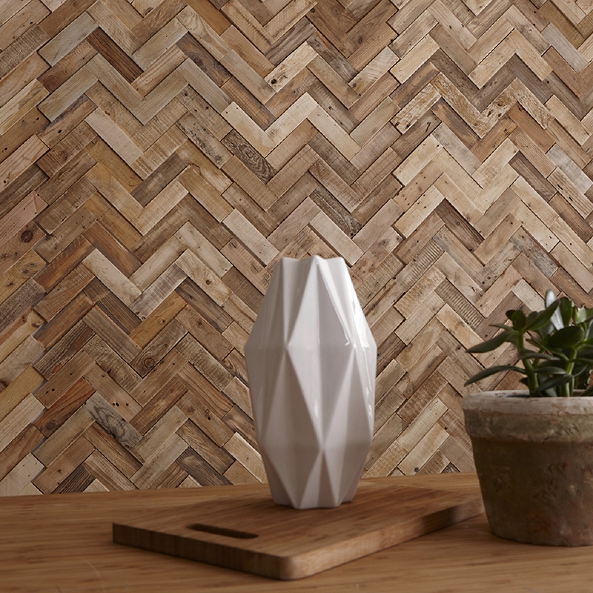 Panouri decorative din lemn reciclat Reclaimed - Herringbone -8 plăci 21.5x50.5cm, Panouri decorative din lemn 