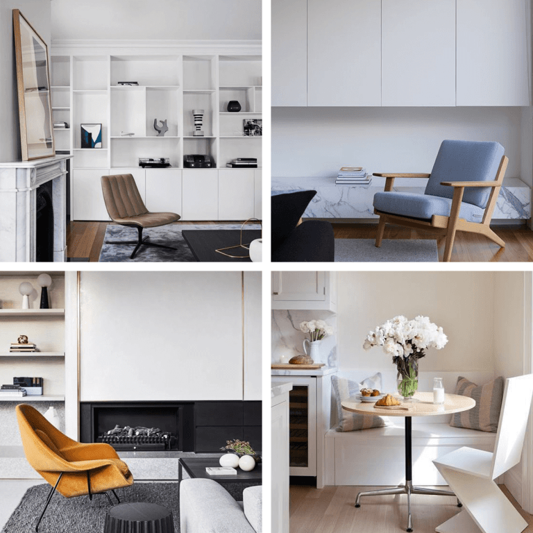 mobila alba stil minimalist