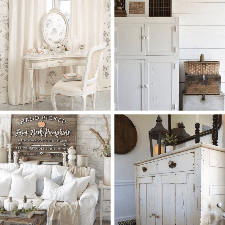 mobila alba stil shabby chic