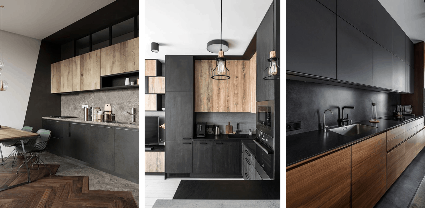 bucatarie moderna negru mat