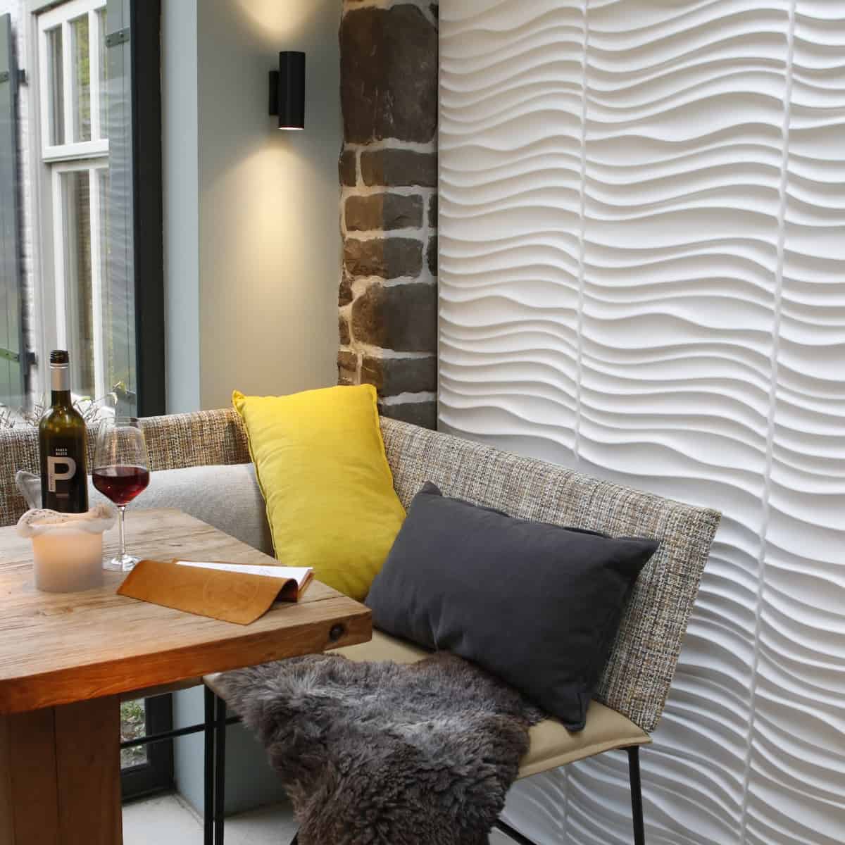perete-accent cu panouri decorative