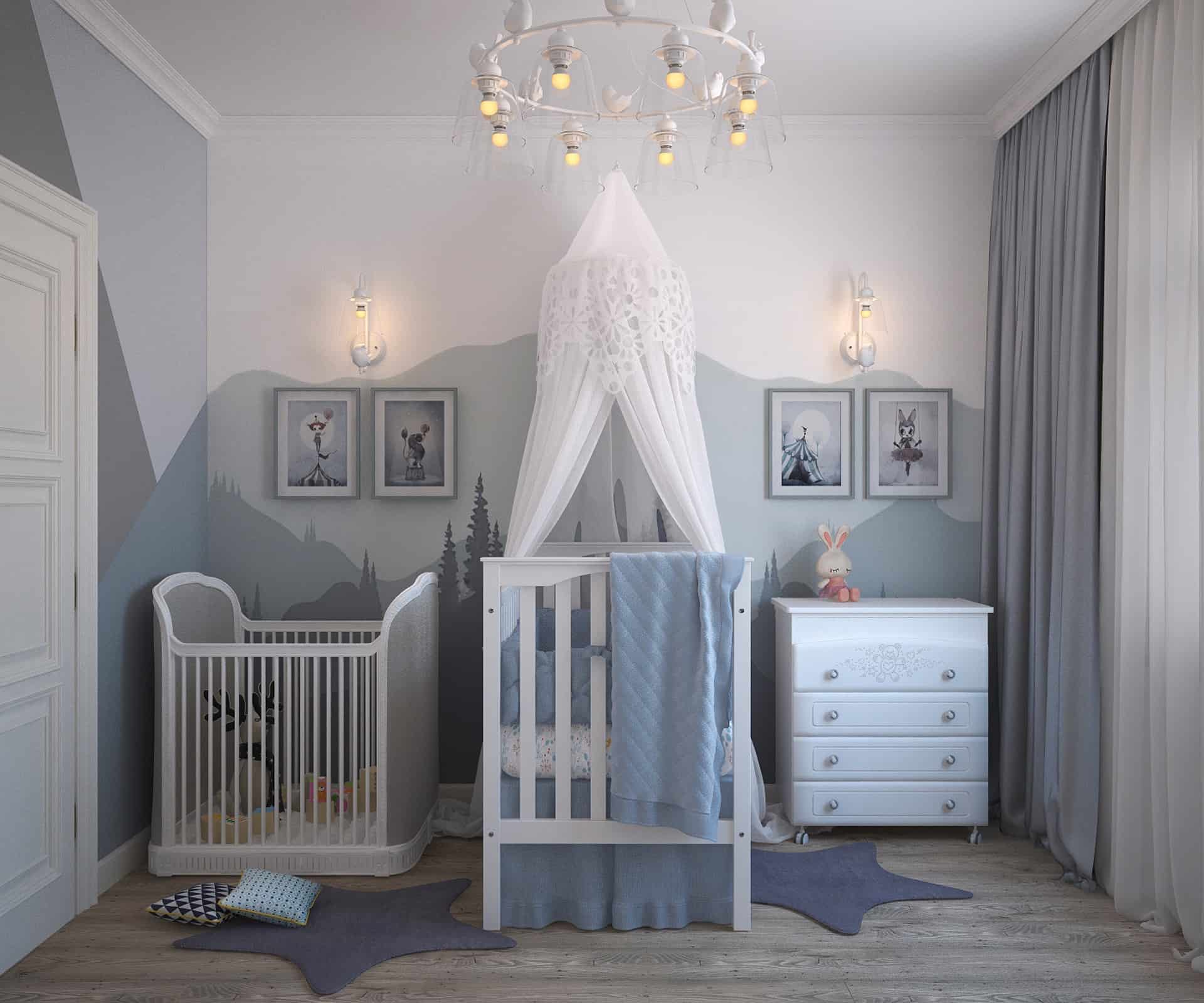 Amenajarea unei camere pentru bebeluși gemeni și tripleți. Ce stil de design alegem, cum organizăm spațiul și care sunt accesoriile must-have
