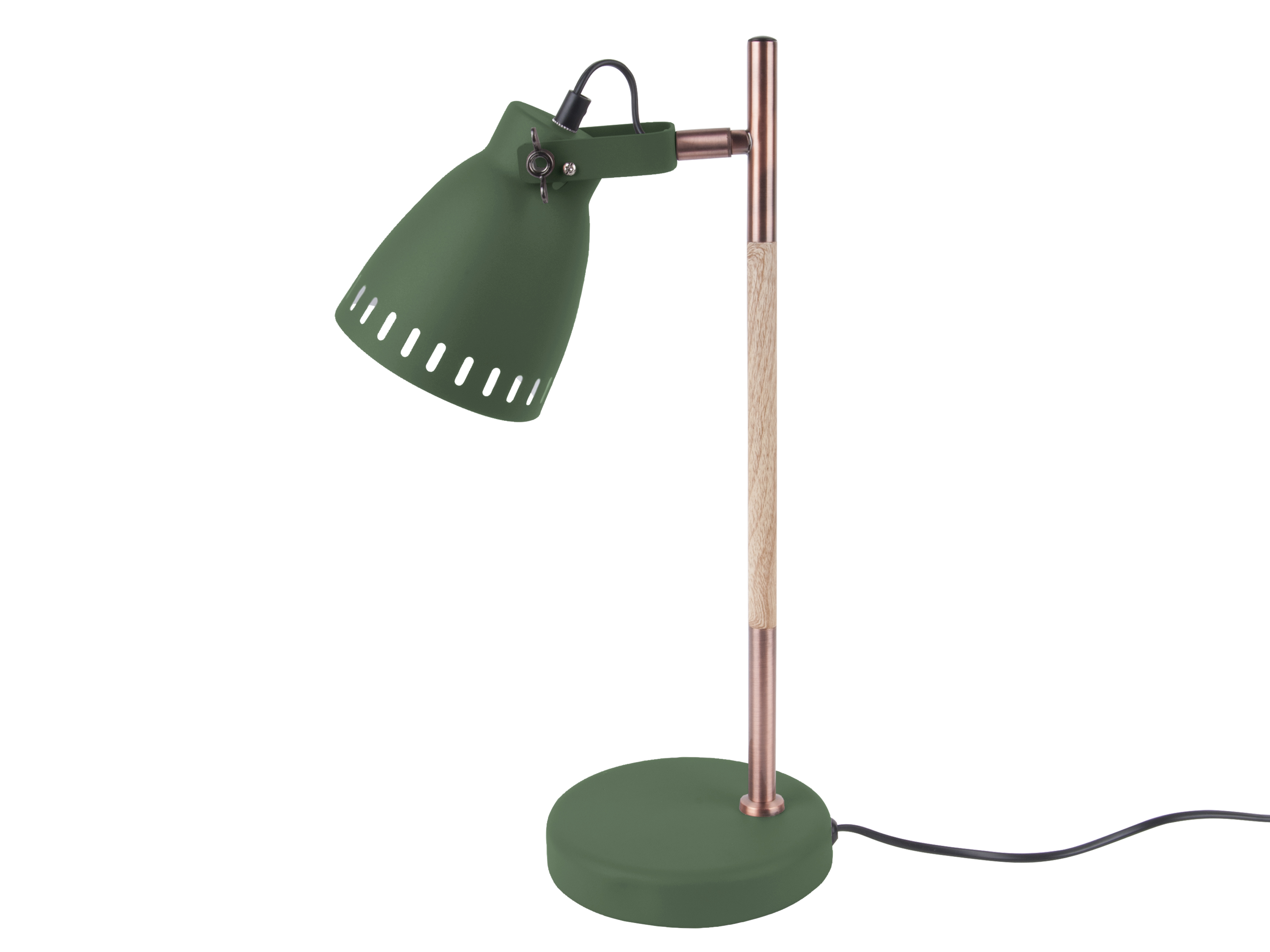 Lampă de birou Mingle cu lemn verde, Leitmotiv