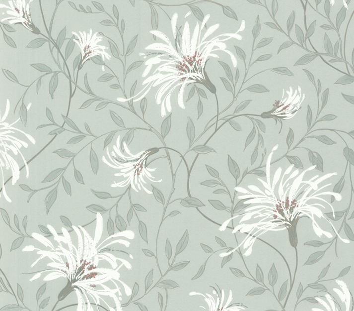 Tapet Fairhaven, Duck Egg Blue Luxury Floral, 1838 Wallcoverings, 5.3mp / rola 1838 Wallcoverings