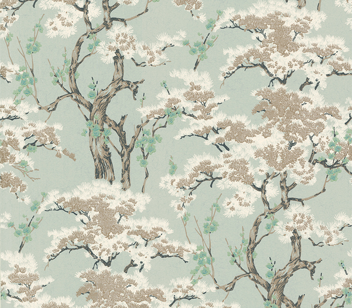 Tapet Harewood, Seafoam Green Luxury Chinoiserie, 1838 Wallcoverings, 5.3mp / rola
