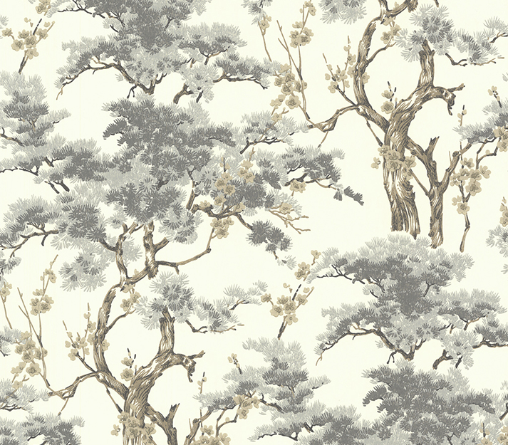 Tapet Harewood, Grey Luxury Chinoiserie, 1838 Wallcoverings, 5.3mp / rola 1838 Wallcoverings