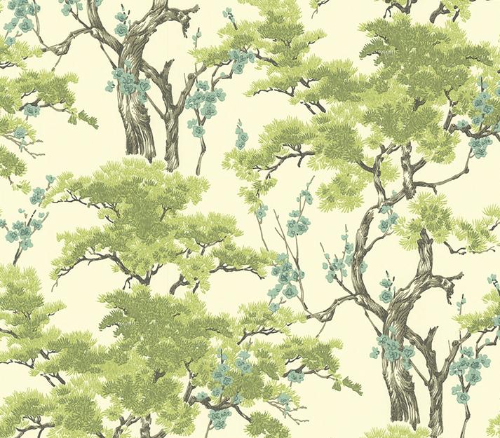 Tapet Harewood, Lime Green Luxury Chinoiserie, 1838 Wallcoverings, 5.3mp / rola 1838 Wallcoverings