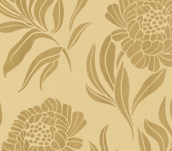 Tapet chatsworth, gold luxury floral, 1838 wallcoverings, 5.3mp / rola 