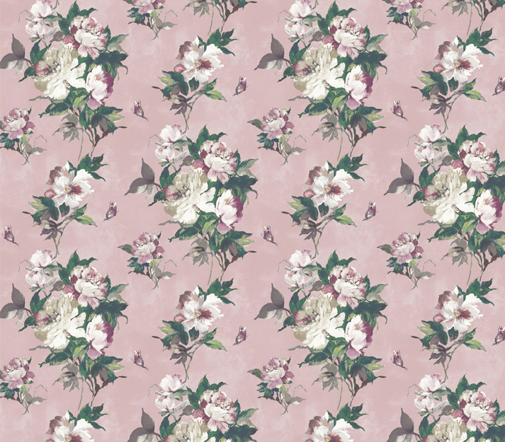 Tapet madama butterfly, blush pink luxury floral, 1838 wallcoverings, 5.3mp / rola 